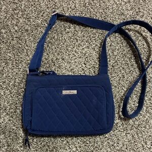 🌻 2/$20 Vera Bradley Navy Blue Quilted Crossbody HandBag Purse Hipster